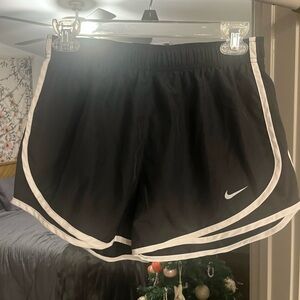 Nike Women's Black and White Athletic Shorts